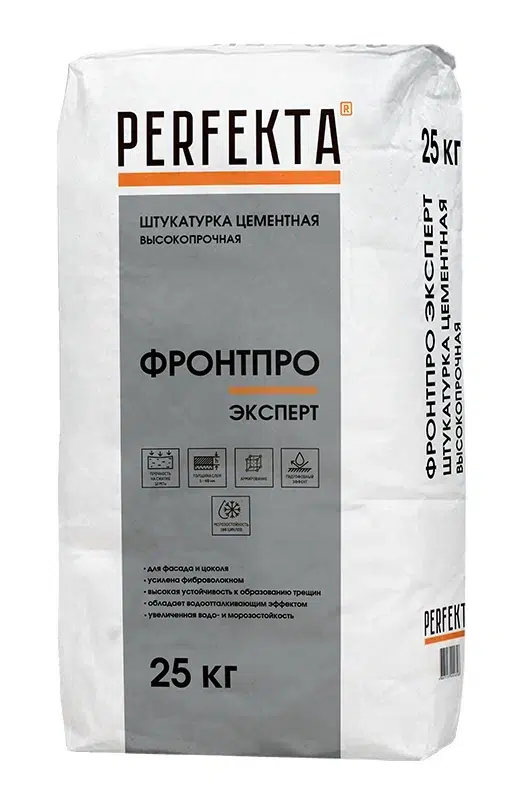 Смесь штукатурная цементная армированная PERFEKTA Фронтпро Эксперт 25 кг Смесь штукатурная цементная армированная PERFEKTA Фронтпро Эксперт 25 кг
