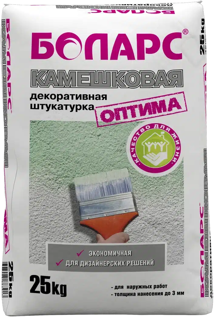 Смесь штукатурная цементная декоративная Боларс КАМЕШКОВАЯ ОПТИМА 25 кг (1,5 мм) Смесь штукатурная цементная декоративная Боларс КАМЕШКОВАЯ ОПТИМА 25 кг (1,5 мм)