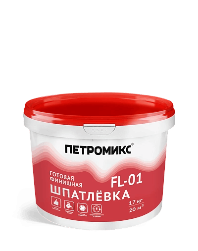 Шпаклевка суперфинишная готовая ПЕТРОМИКС FL-01 17 кг