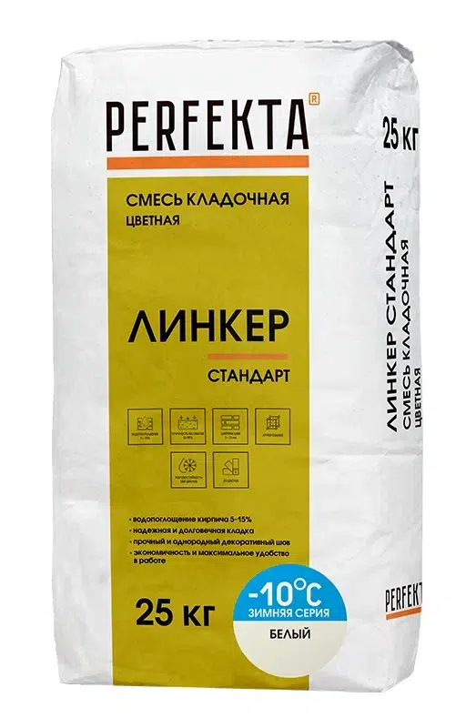 Смесь кладочная для кирпича PERFEKTA Линкер Стандарт Зимняя 50 кг (бежевый) Смесь кладочная для кирпича PERFEKTA Линкер Стандарт Зимняя 50 кг (бежевый)