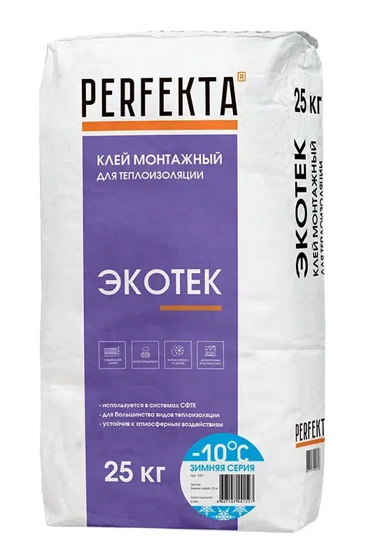 Смесь клеевая для теплоизоляции PERFEKTA Экотек Зимняя 25 кг