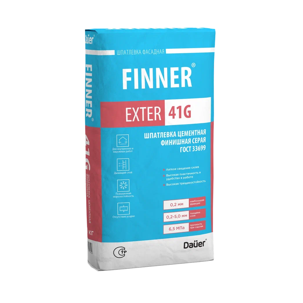 Шпаклевка фасадная суперфинишная DAUER FINNER EXTER 41G 20 кг