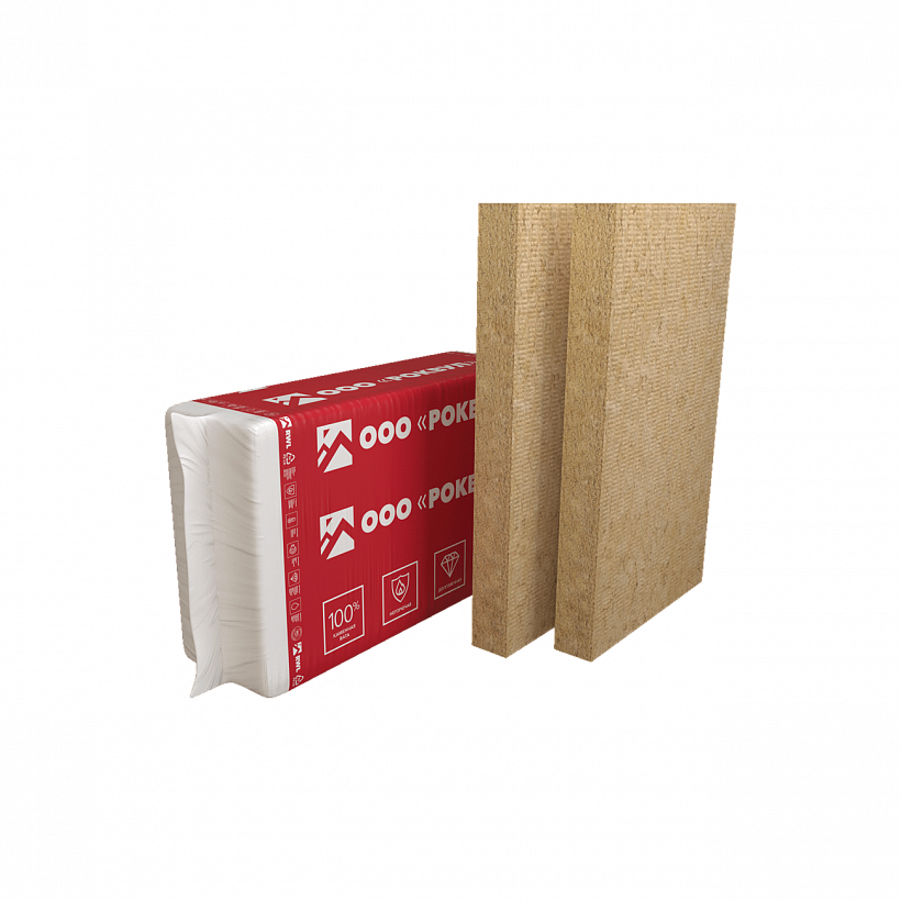 Плита теплоизоляционная из базальтовой ваты ROCKWOOL КАРКАС БАТТС 100х600х1000 мм