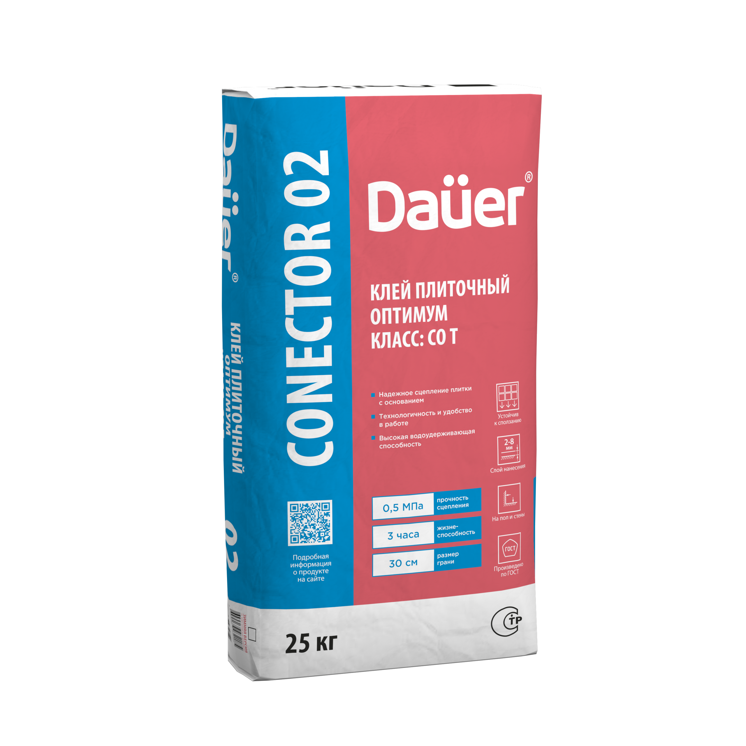 Смесь клеевая для плитки DAUER CONECTOR 02 (C0 T) 40 кг