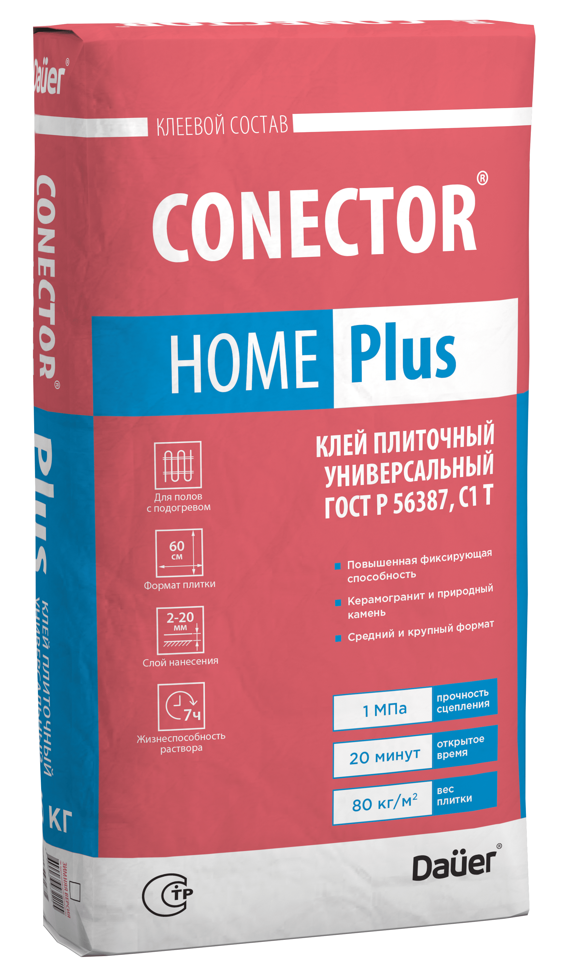 Смесь клеевая для плитки DAUER CONECTOR HOME Plus 25 кг