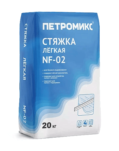 Смесь напольная выравниваемая ПЕТРОМИКС NF-02 20 кг