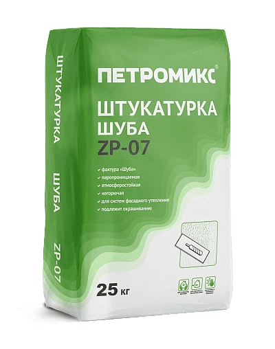 Смесь штукатурная цементная декоративная ПЕТРОМИКС ZP-07 25 кг