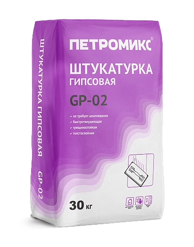 Смесь штукатурная гипсовая ПЕТРОМИКС GP-02 30 кг