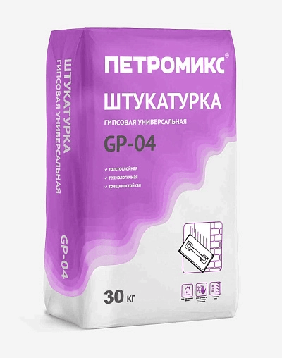 Смесь штукатурная гипсовая ПЕТРОМИКС GP-04 30 кг