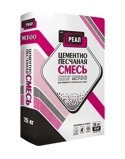 Смесь цементно-песчаная РЕАЛ М300 25 кг