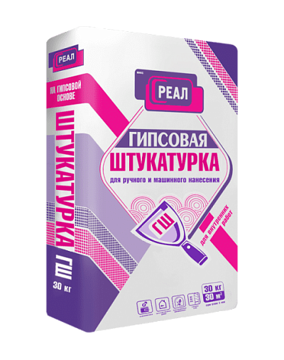 Смесь штукатурная гипсовая РЕАЛ 30 кг