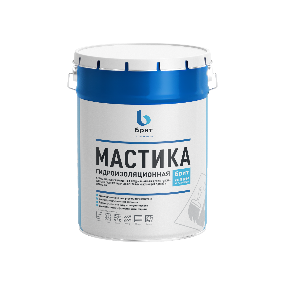 Мастика гидроизоляционная битумно-полимерная БРИТ Изоляция-Р 10 кг