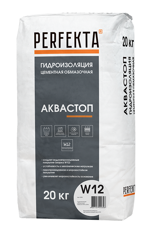 Смесь гидроизоляционная обмазочная PERFEKTA Аквастоп W12 20 кг