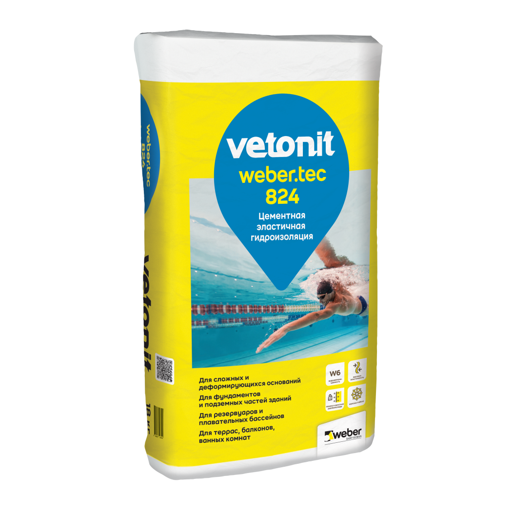 Смесь гидроизоляционная обмазочная Vetonit Tec 824 18 кг