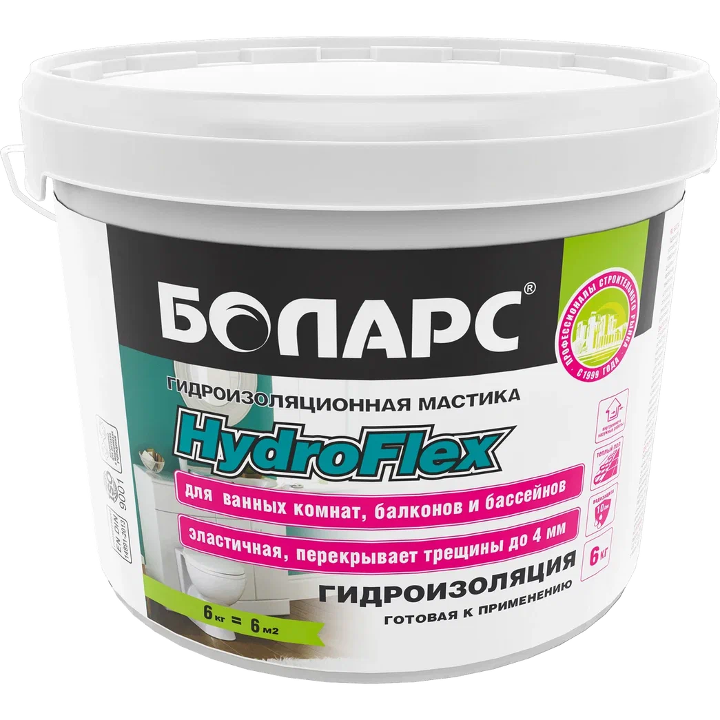 Гидроизоляция готовая эластичная Боларс HYDROFLEX 1,2 кг Гидроизоляция готовая эластичная Боларс HYDROFLEX 1,2 кг