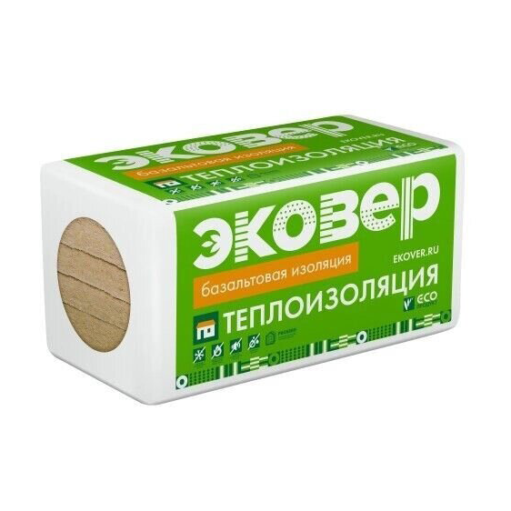 Плита теплоизоляционная из базальтовой ваты ЭКОВЕР КРОВЛЯ НИЗ 100 110х1000х2400 мм