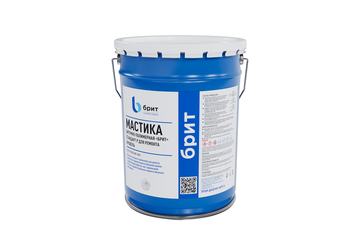 Мастика кровельная битумно-полимерная БРИТ Стандарт-Р для ремонта кровель 5 кг