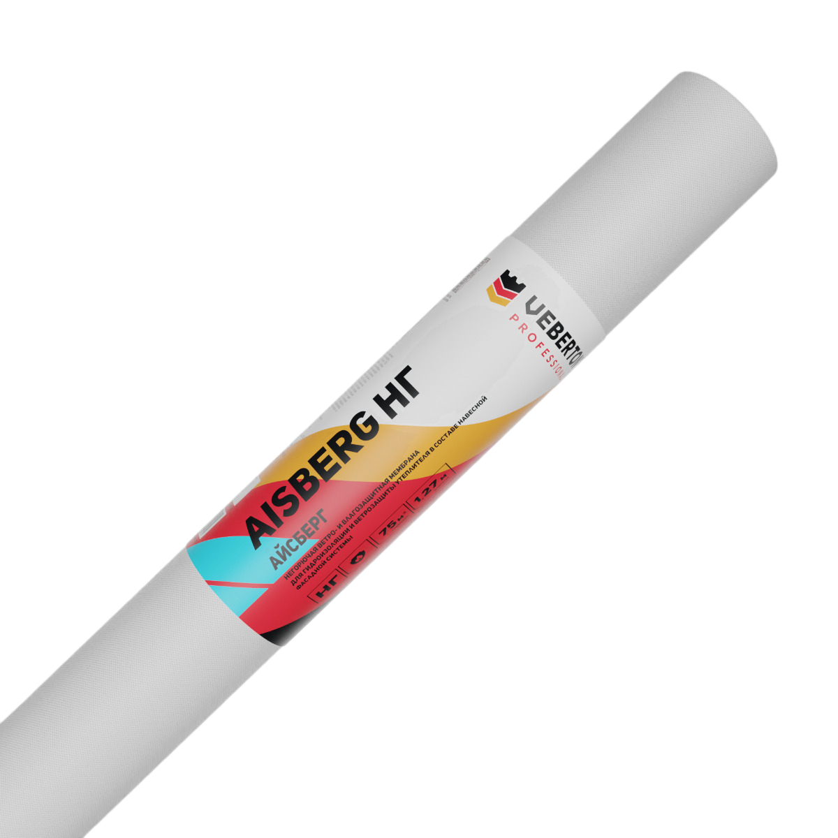 Мембрана негорючая ветро-влагозащитная паропроницаемая Veberton Aisberg НГ 1,27х59,055 м (75,00 м²)